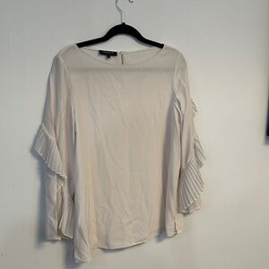 Lafayette 148 New York Ivory Blouse with Ruffled Sleeves